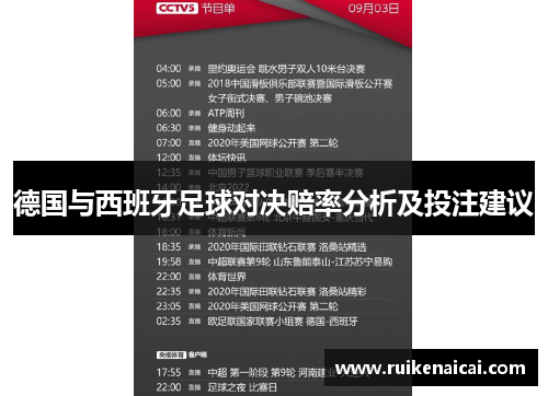 德国与西班牙足球对决赔率分析及投注建议